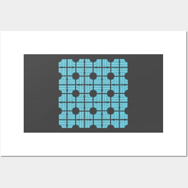 Pattern of blue squares and circles Wall Art by bobdijkers